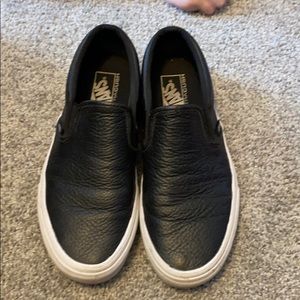 Black leather vans